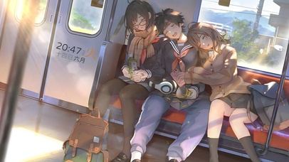 唯美午后电车女孩