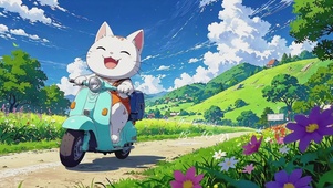 和小白一起去兜风吧