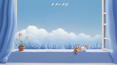 窗台上的小花猫