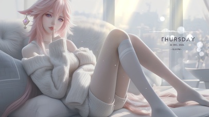 冬日甜美毛衣少女