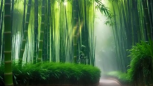 4k护眼绿色竹林