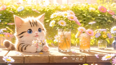 花丛可爱猫咪