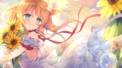 阳光下的向日葵少女 