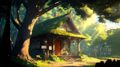 治愈唯美树林阳光小屋