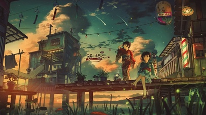 4K唯美治愈傍晚和服少女