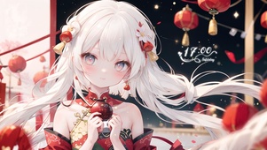 喜庆蛇年女孩