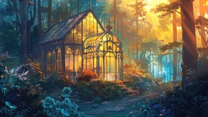 森林梦幻幽静小屋