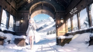 冬日唯美可爱少女