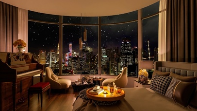 4K唯美治愈雪夜城市房间夜景