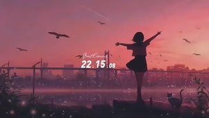 夕阳下的城市剪影