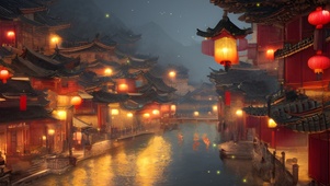 古镇夜晚