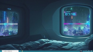 雨夜舒适卧房