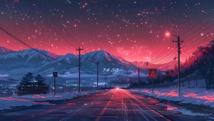 晚霞城市公路