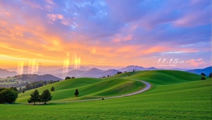 护眼晚霞风景