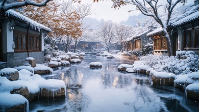 冬日里的静谧庭院