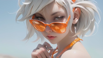 4K,3D动态简约少女