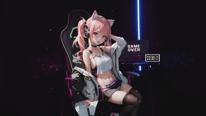 可爱电竞猫耳女孩