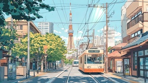 夏日的铁塔街道