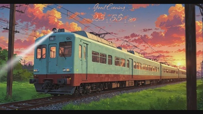 晚霞下的老火车