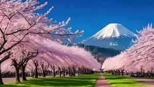 雪山樱花