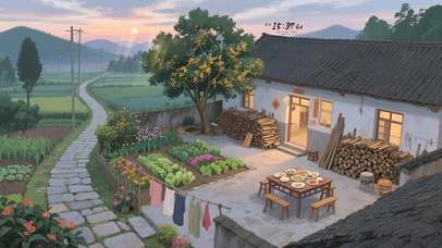 童年复古槐花小院