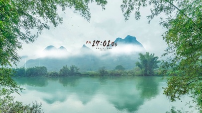 唯美雨天云雾山水