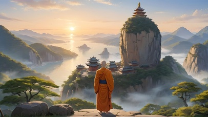 眺望远方的庙宇