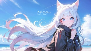 海边猫耳少女