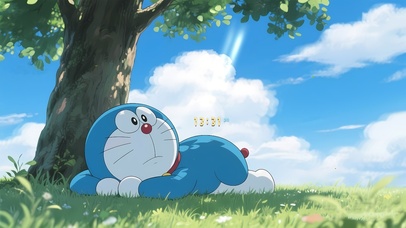 草地悠闲哆啦A梦