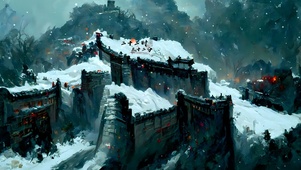 唯美迷雾冬季山庄