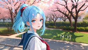 校园樱花少女