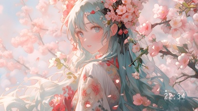 4k 初音 樱花下
