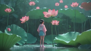 雨中莲花