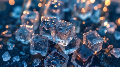 解暑必备~冒冷气的清爽大冰块！