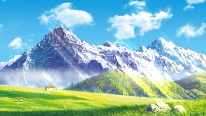 4K唯美治愈动漫雪山