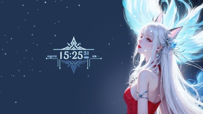 雪中的红狐少女