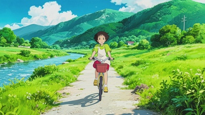 骑行在夏的河畔