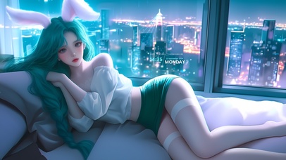 可爱短裙兔女郎