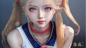 可爱金发月亮女神