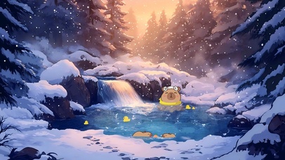 卡皮巴拉泡温泉