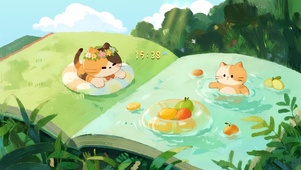 温泉泡澡猫咪