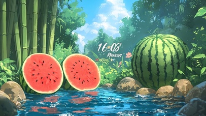 治愈溪边西瓜