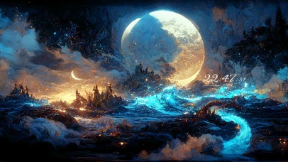 4K 唯美梦幻满月银河