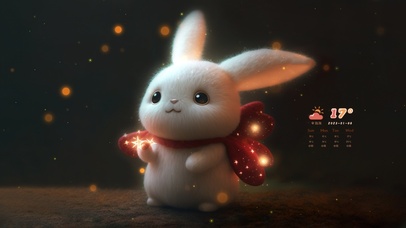 4K可爱治愈荧光小兔宝宝