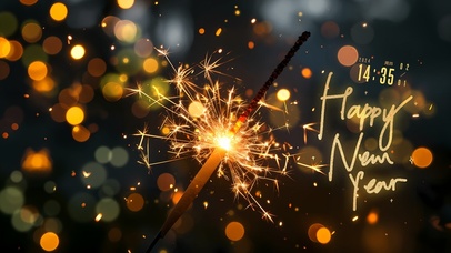 烟花仙女棒新年快乐