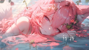 清纯粉发猫耳美女