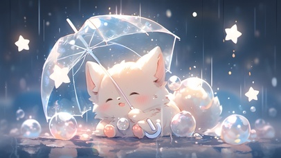 4k 雨中小猫