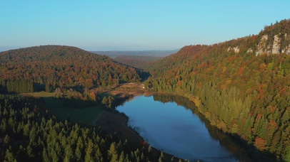 4k秋日深林与湖泊