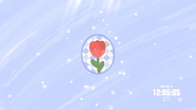 蓝色油画郁金香