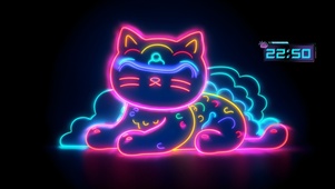 霓虹灯 猫咪